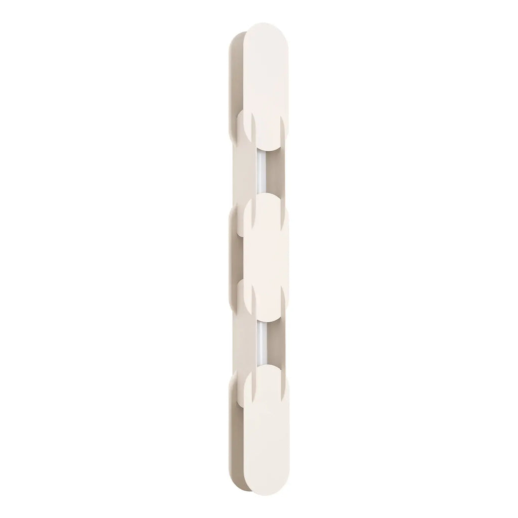 Applique murale LED verticale en maillons d'acier, 91 cm de haut, beige