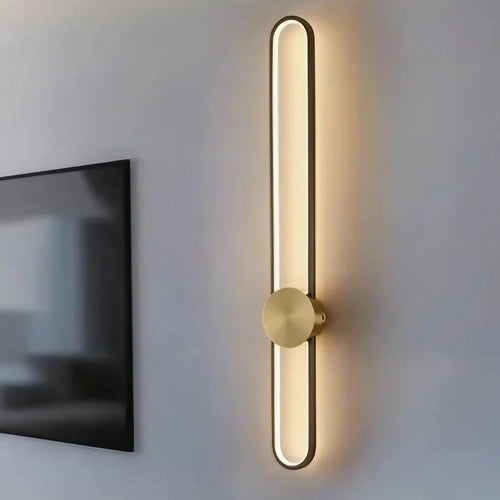 Applique LED minimaliste à détail doré, noir ou doré, noir