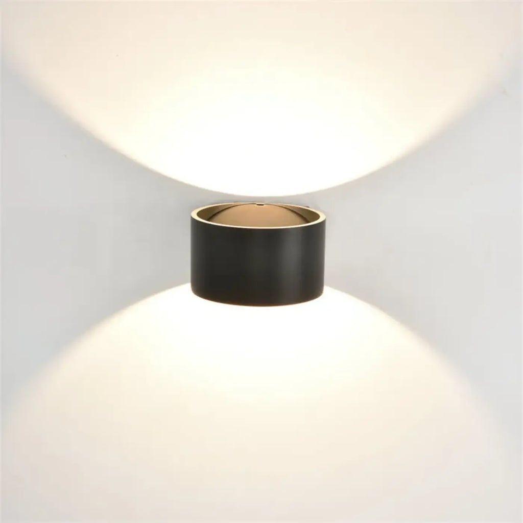 Applique murale LED cylindre minimaliste, noir ou blanc