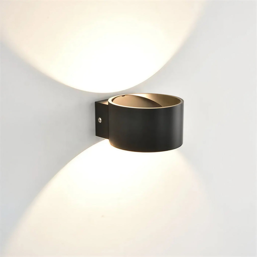 Applique murale LED cylindre minimaliste, noir ou blanc, noir