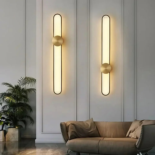 Applique LED minimaliste à détail doré, noir ou doré, doré