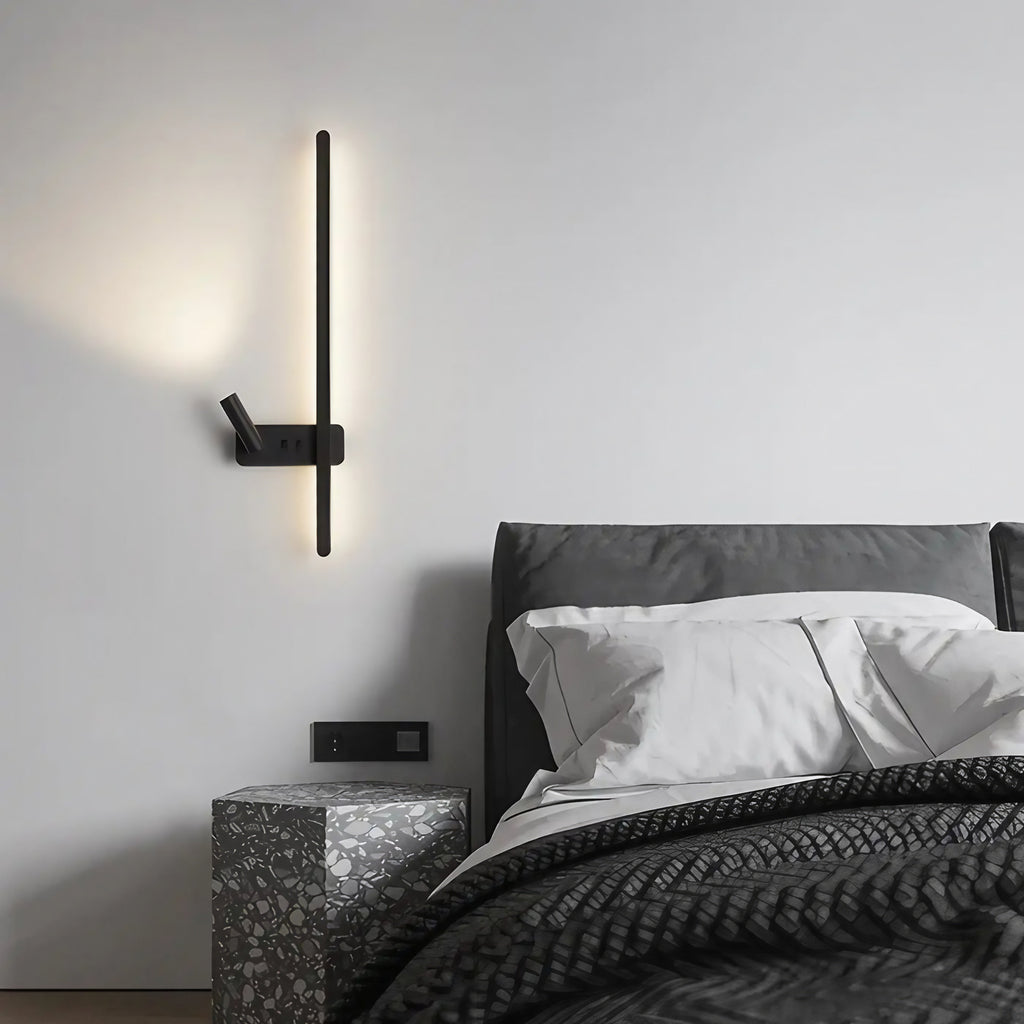 Applique murale LED en métal noir, version gauche ou droite