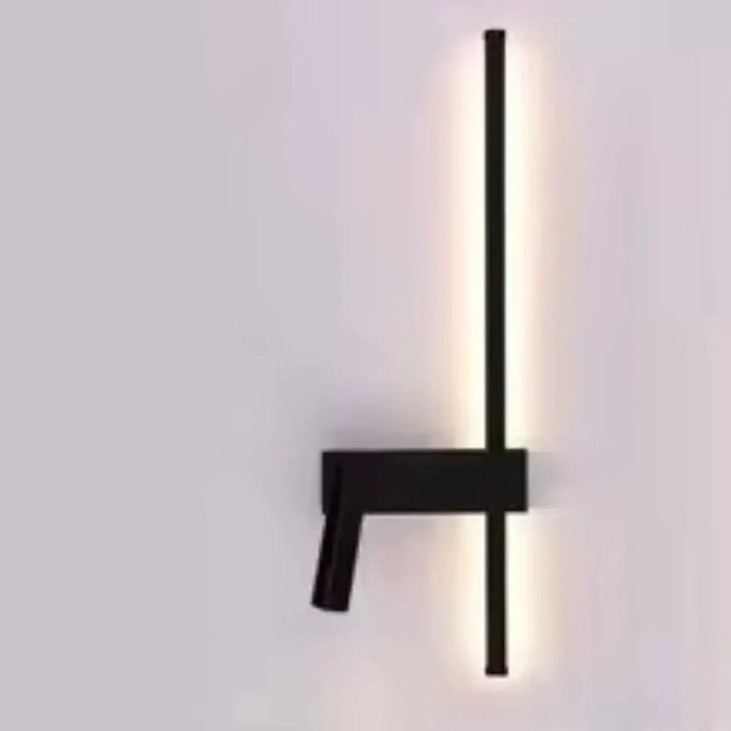 Applique murale LED en métal noir, version gauche ou droite