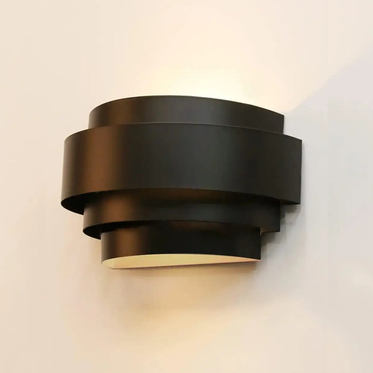 Applique murale LED cylindrique, lumière haut et bas, noir