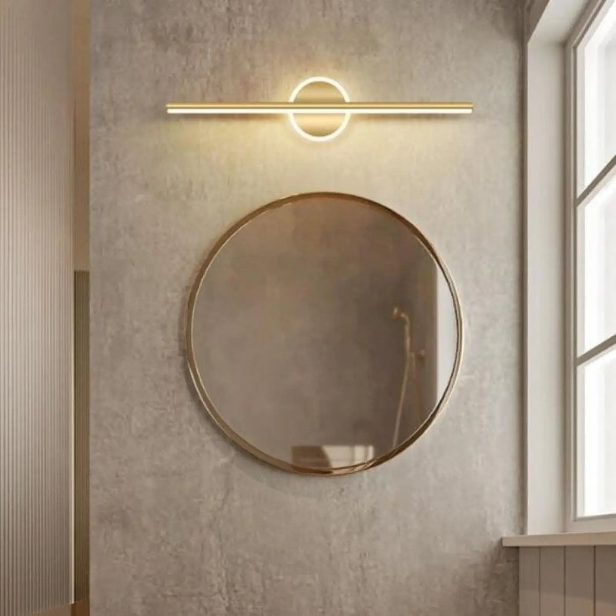 Applique murale LED design, forme carrée ou cercle, doré ou noir, doré