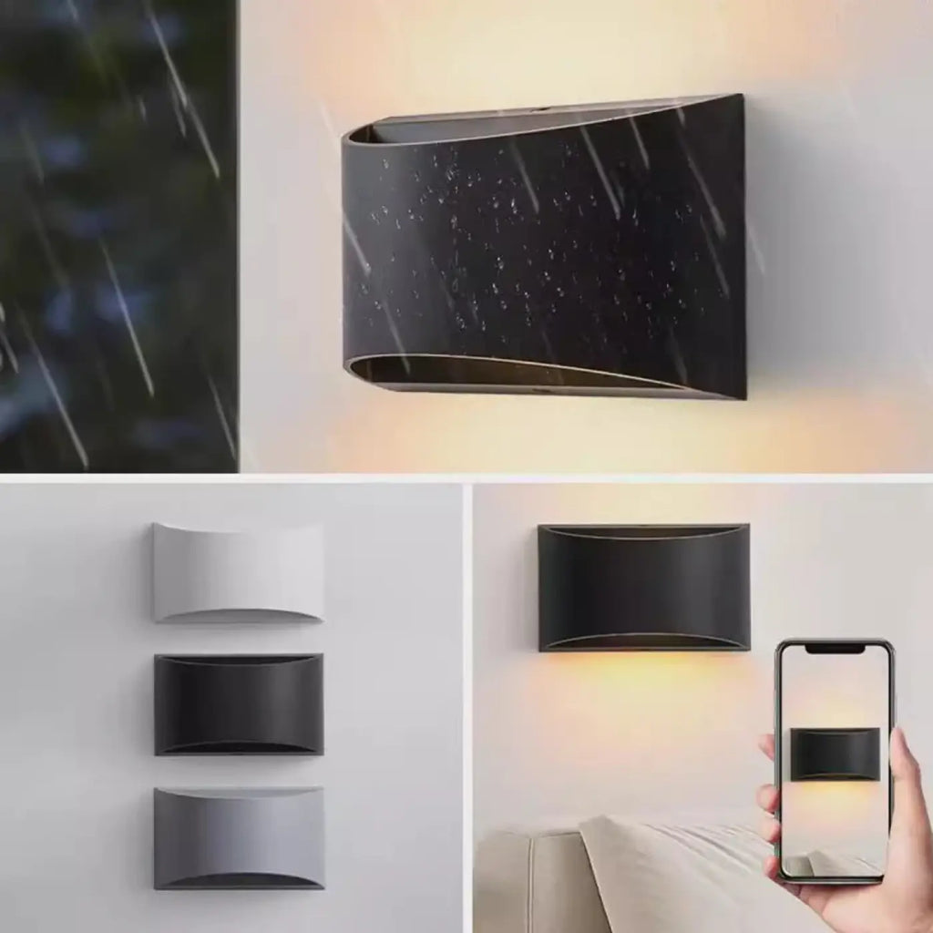 Applique murale LED minimaliste, noire ou blanche