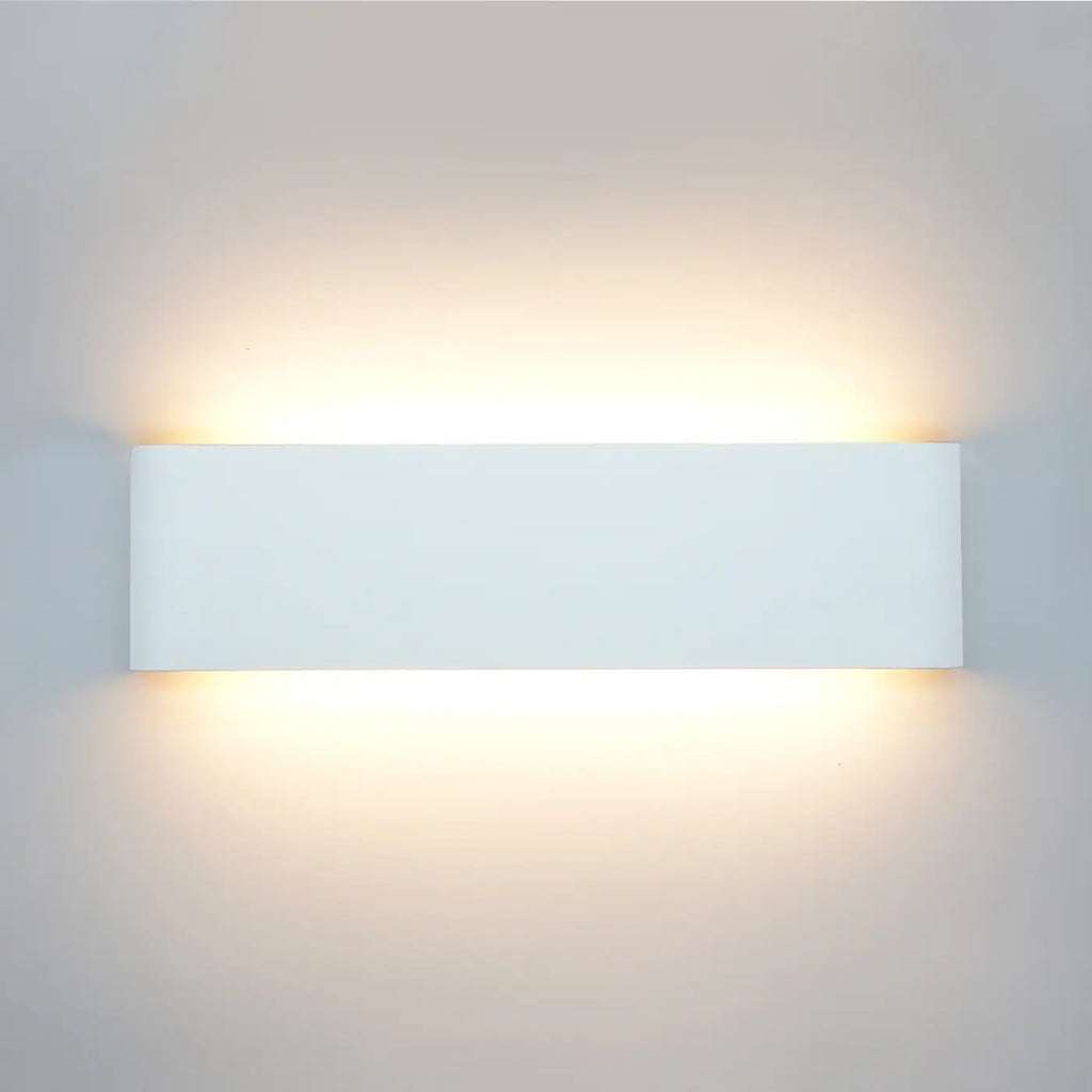 Applique murale LED rectangulaire blanche, éclairage haut et bas