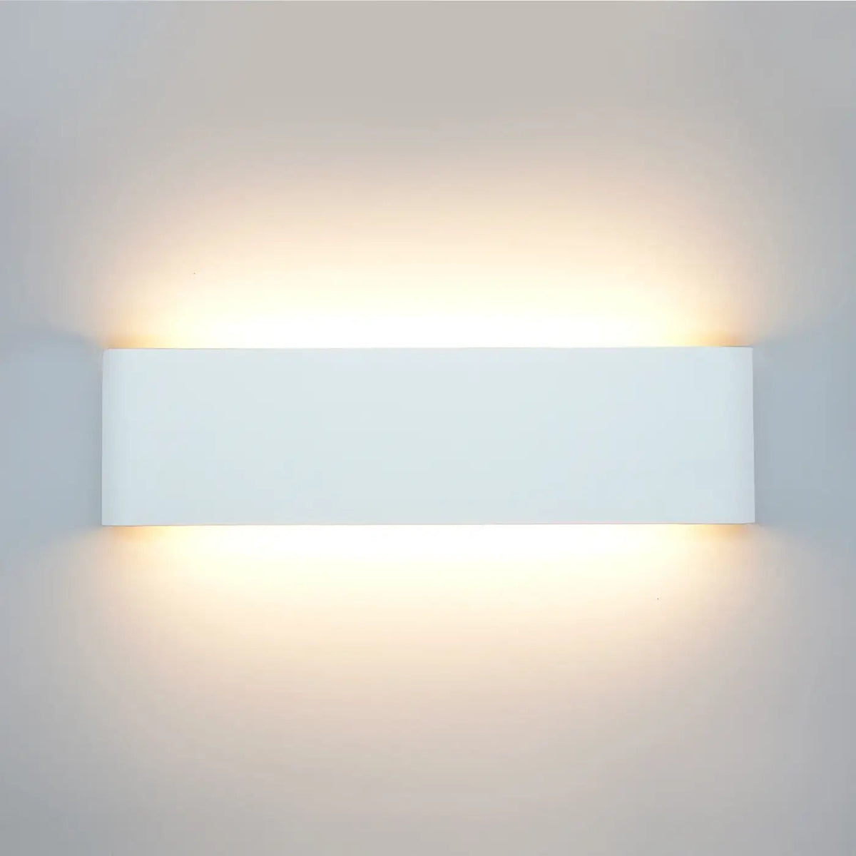 Applique murale LED rectangulaire blanche, éclairage haut et bas