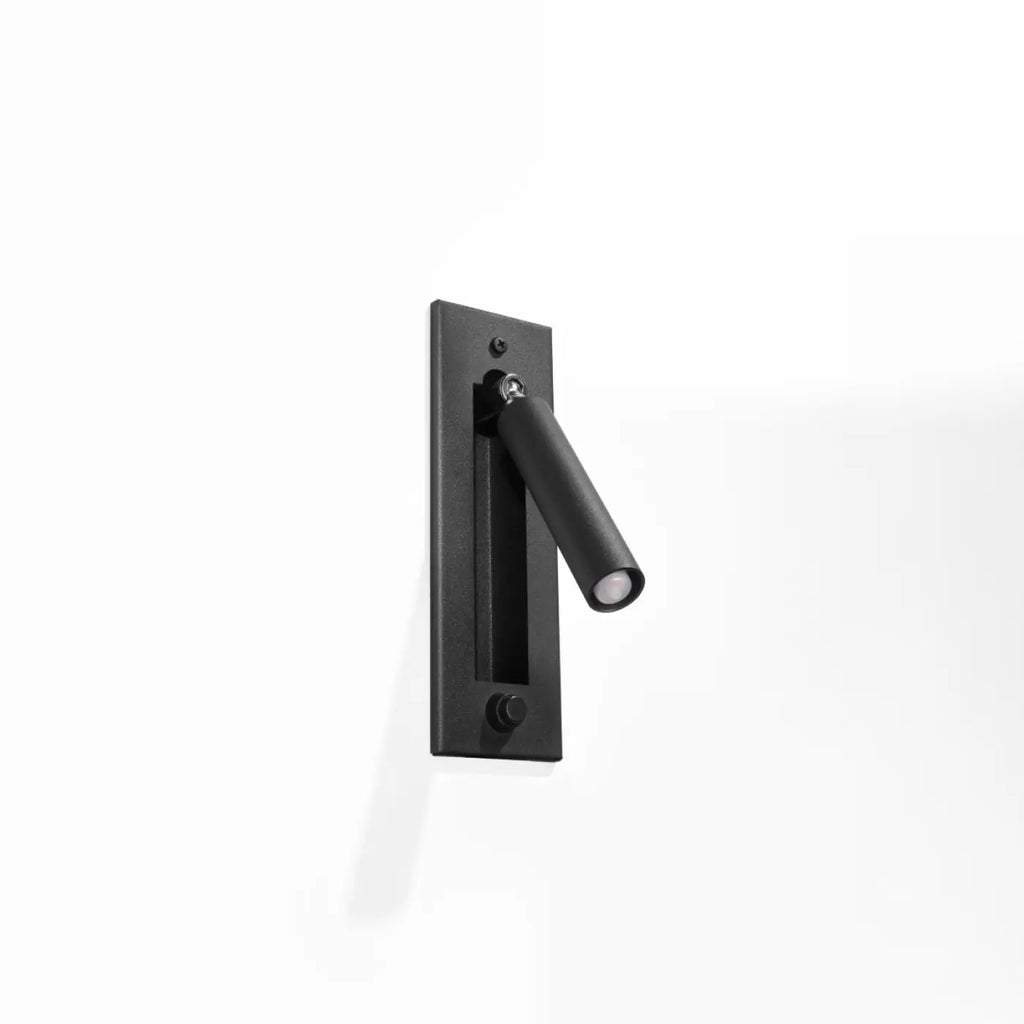 Liseuse murale noire en acier à tige orientable, ampoule G9