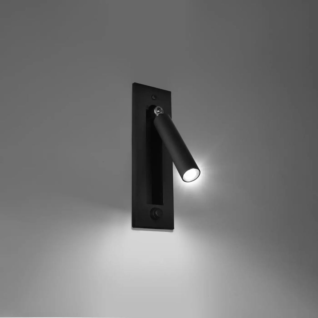 Liseuse murale noire en acier à tige orientable, ampoule G9