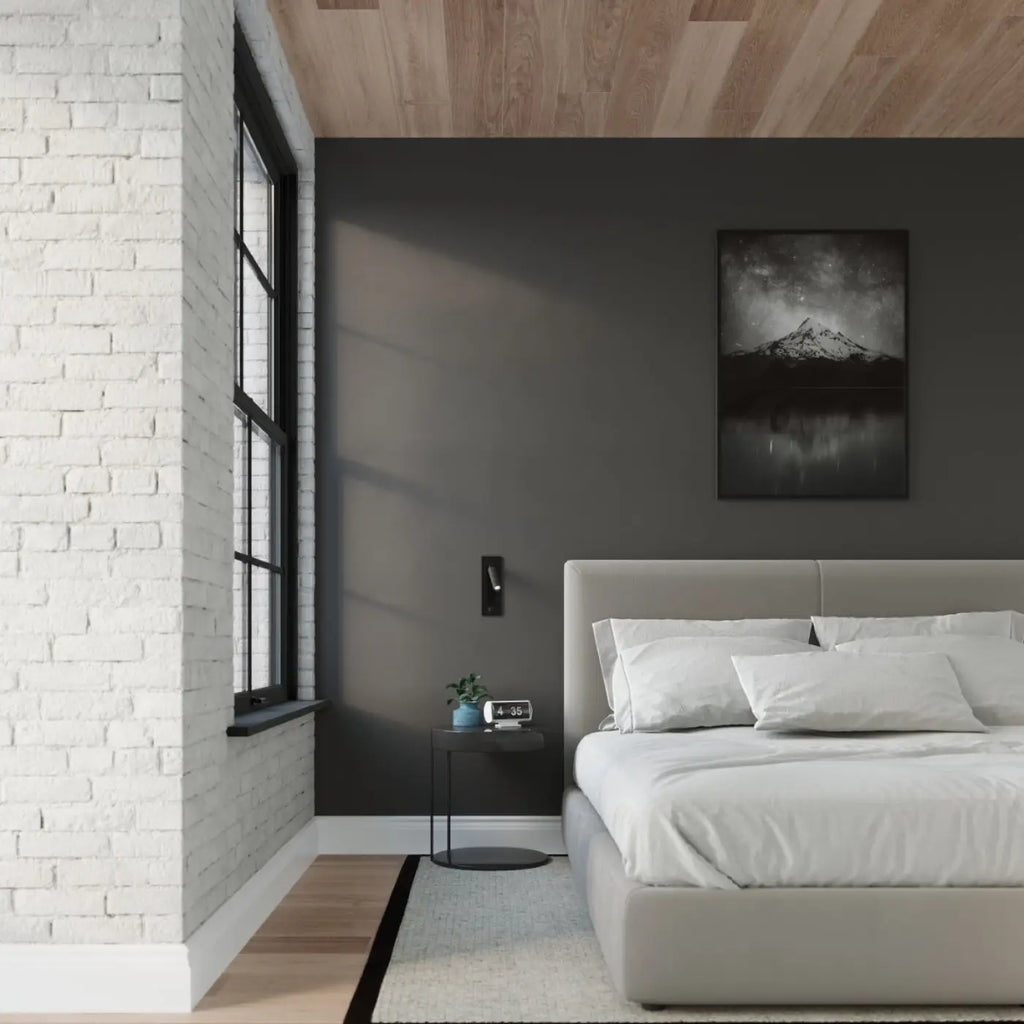 Liseuse murale noire en acier à tige orientable, ampoule G9