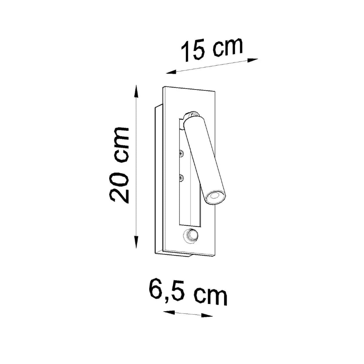 Liseuse murale noire en acier à tige orientable, ampoule G9