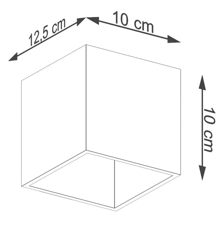 Applique murale cube dorée, lumière vers le haut et le bas