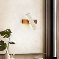 Applique murale LED pierre et bois, deux modèles, marron ou beige, marron