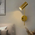 Applique murale LED orientable en laiton, doré ou noir, doré