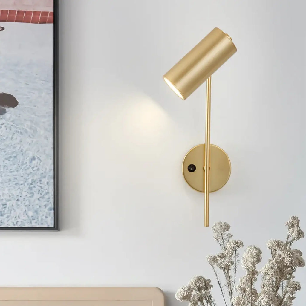 Applique murale LED orientable en laiton, doré ou noir