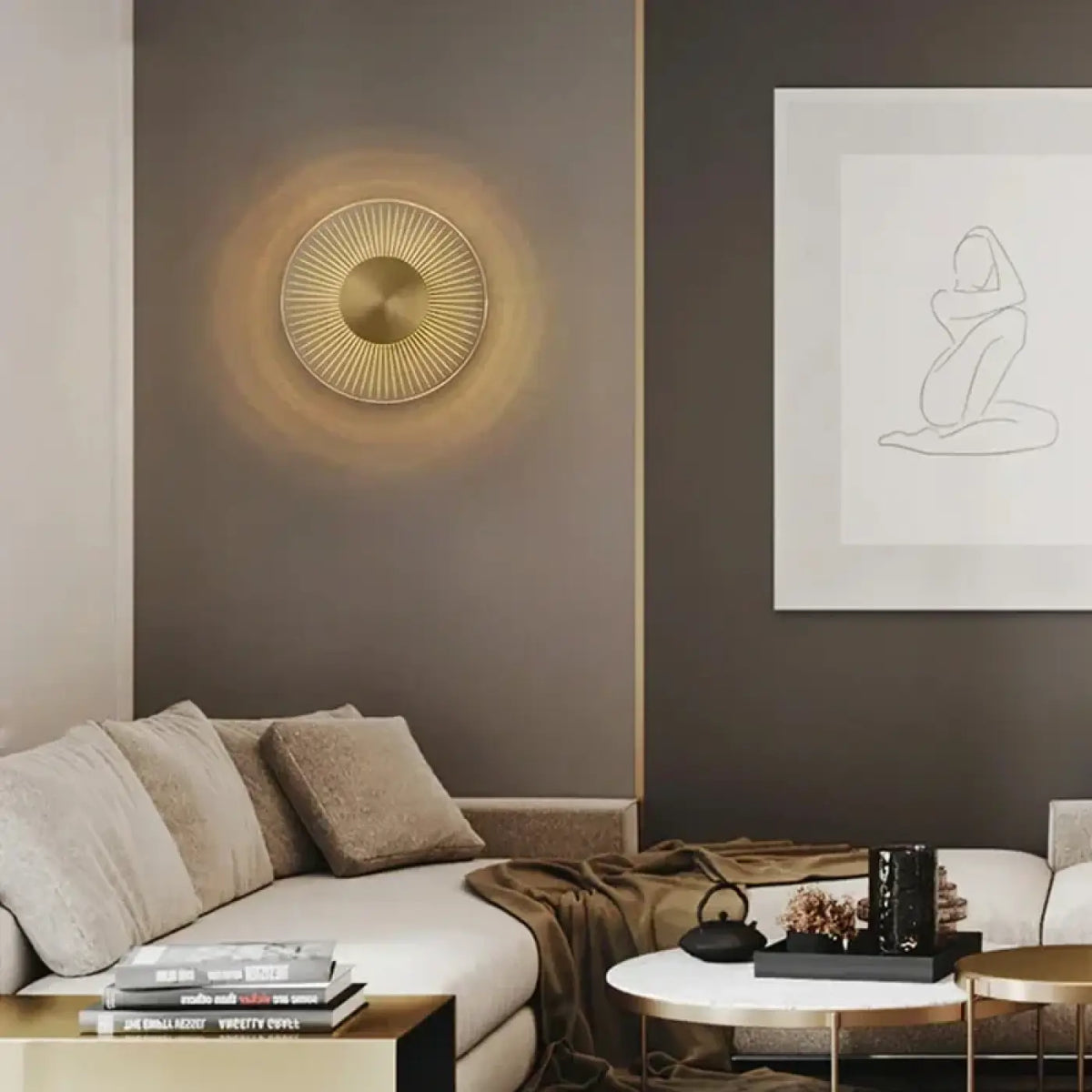 Applique murale LED soleil rayonnant pour chambre