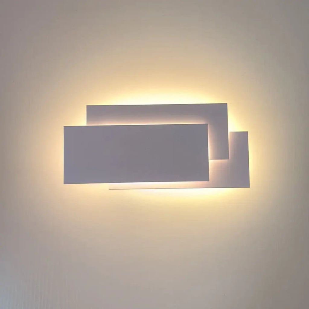 Applique LED à rectangles superposés, noir ou blanc