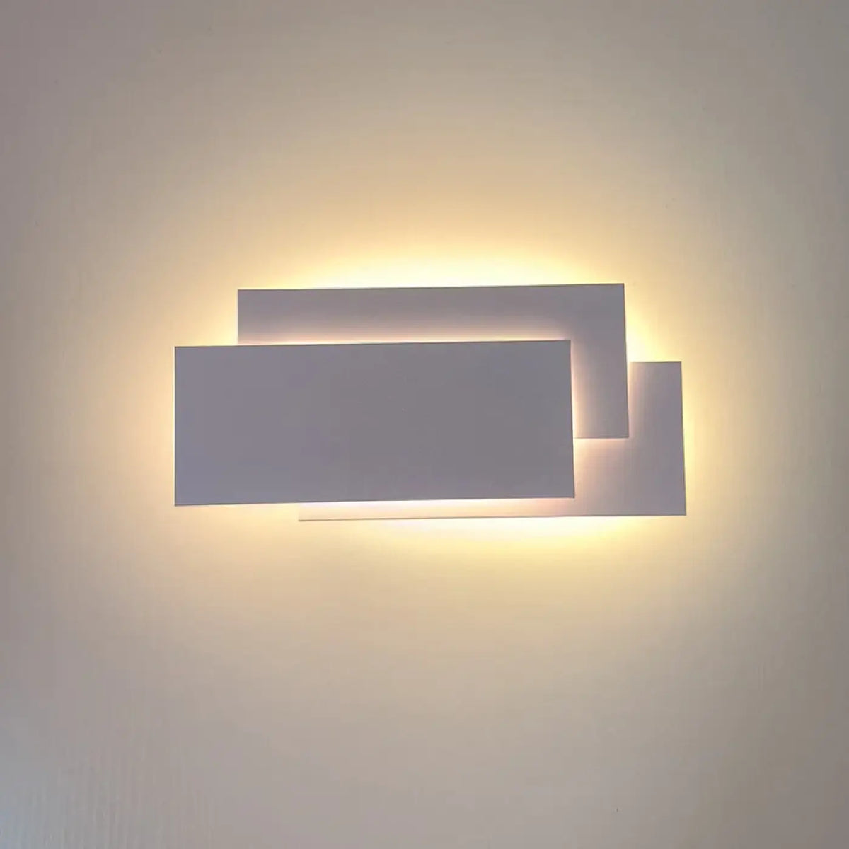 Applique LED à rectangles superposés, noir ou blanc