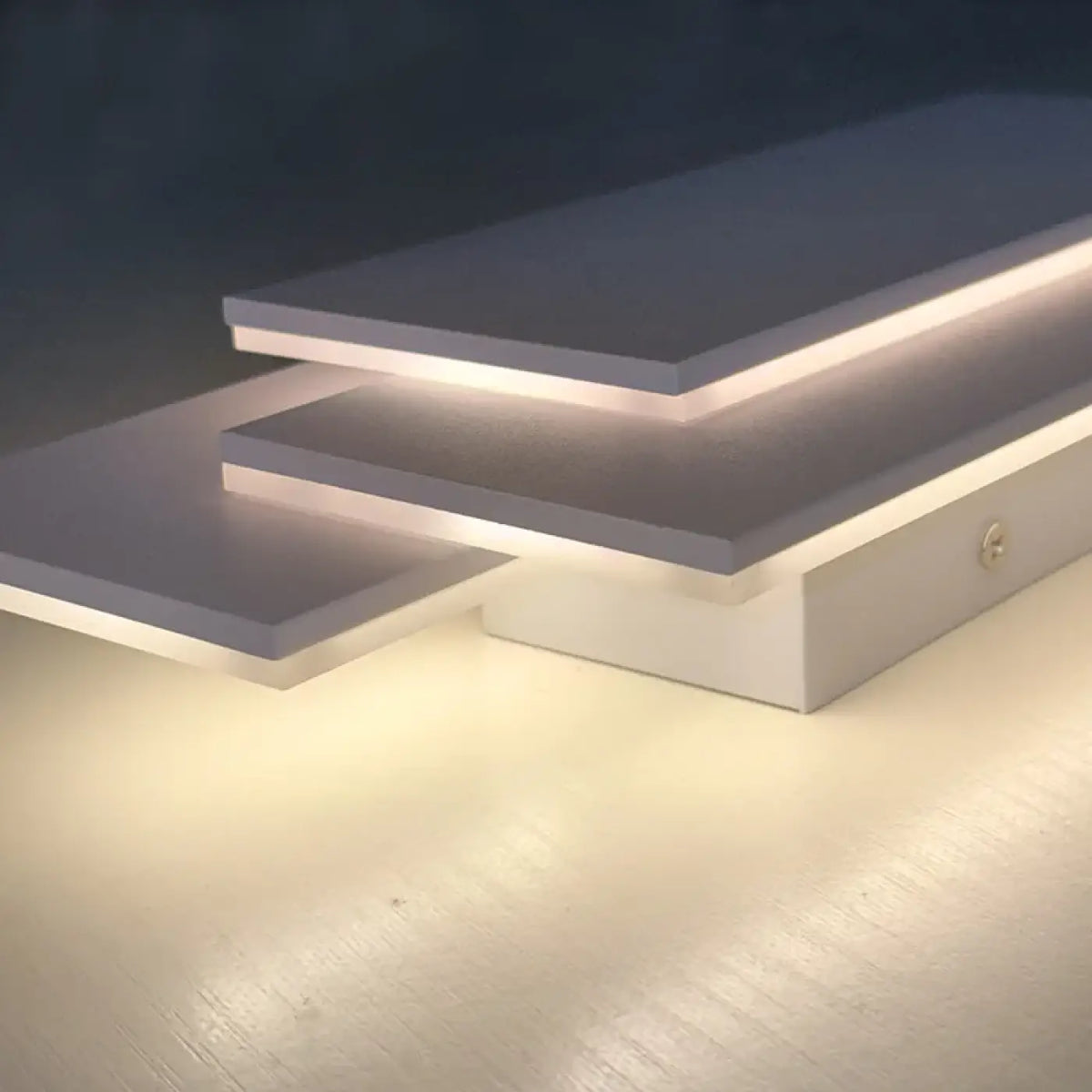 Applique LED à rectangles superposés, noir ou blanc