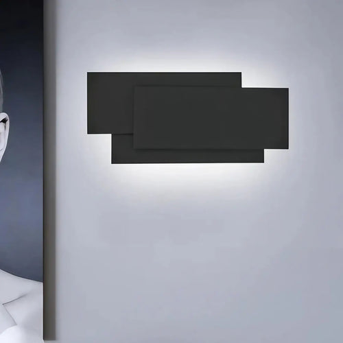 Applique LED à rectangles superposés, noir ou blanc, noir