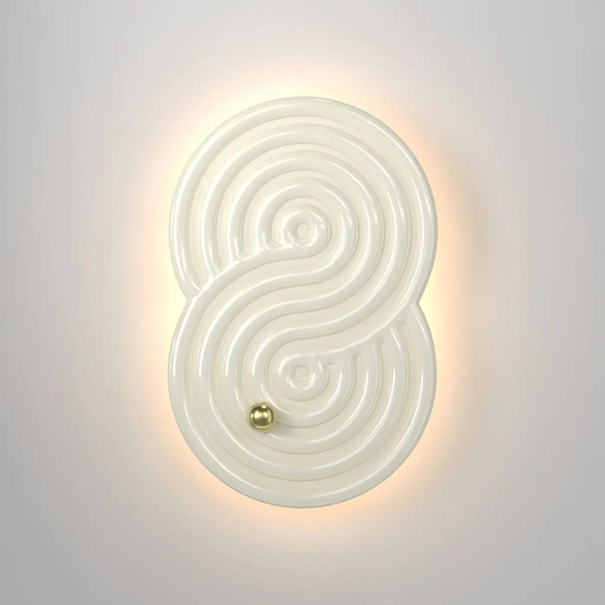 Applique murale LED en céramique à relief minéral, beige ou blanc, blanc