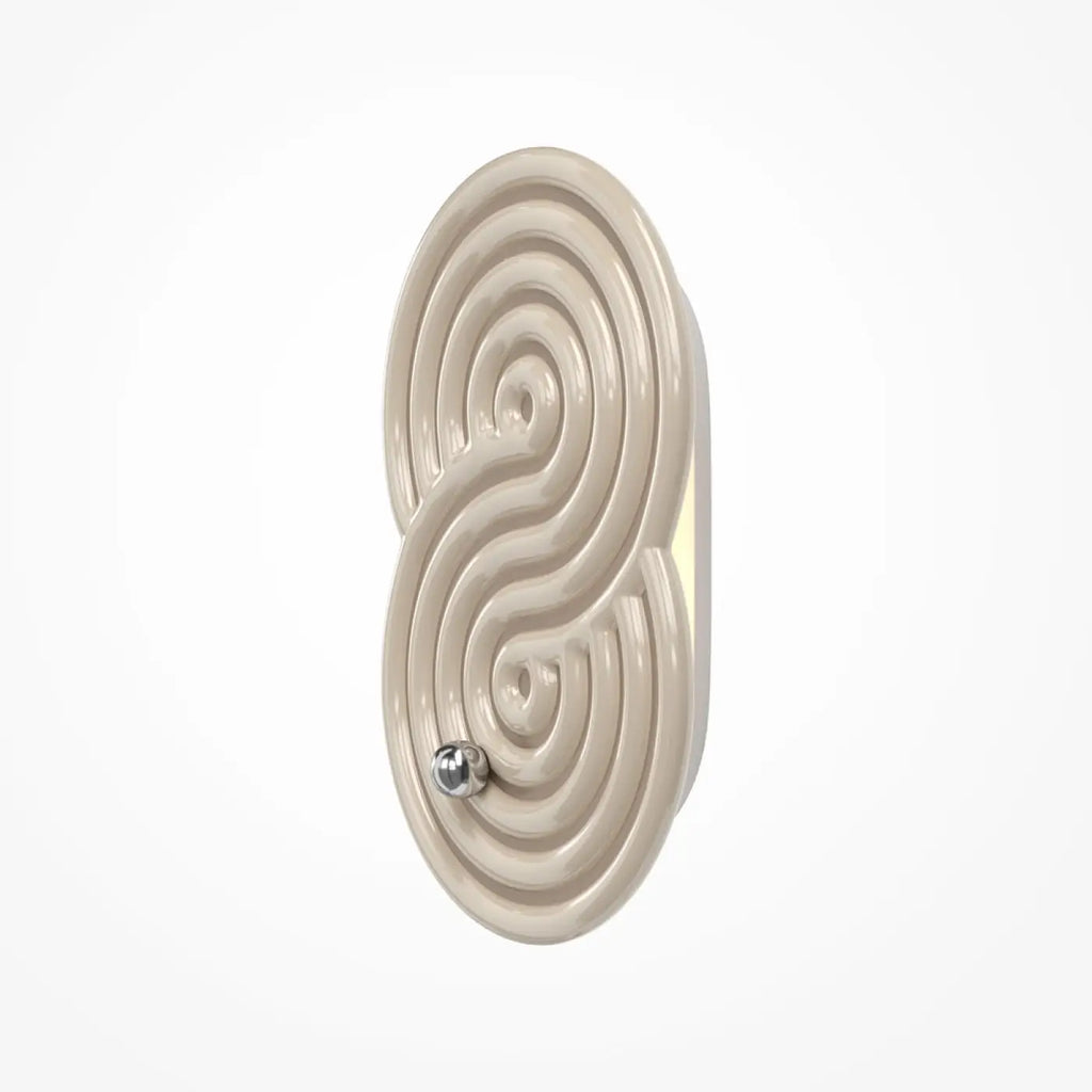 Applique murale LED en céramique à relief minéral, beige ou blanc
