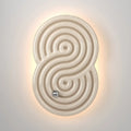 Applique murale LED en céramique à relief minéral, beige ou blanc, beige