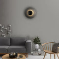 Applique murale LED ronde noire, style scandinave, taille S ou M