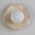 Applique murale ronde en pierre et sphère blanche LED