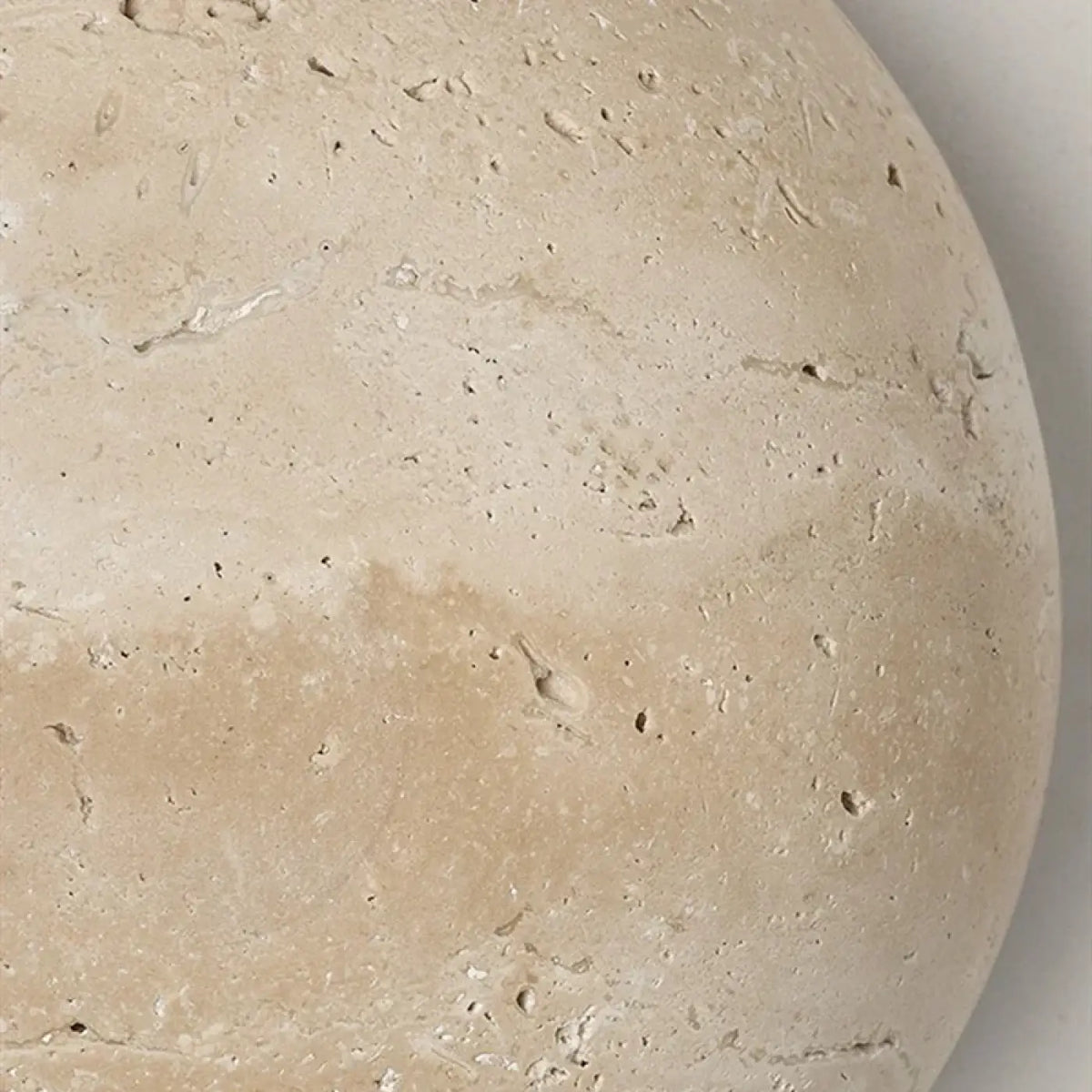 Applique murale ronde en pierre et sphère blanche LED