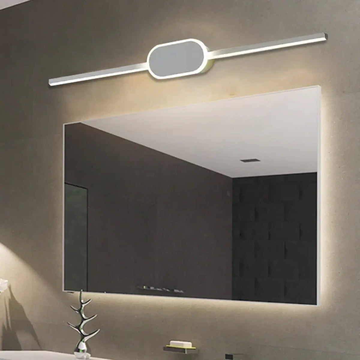 Applique murale LED pour miroir, trois tailles, noir ou blanc