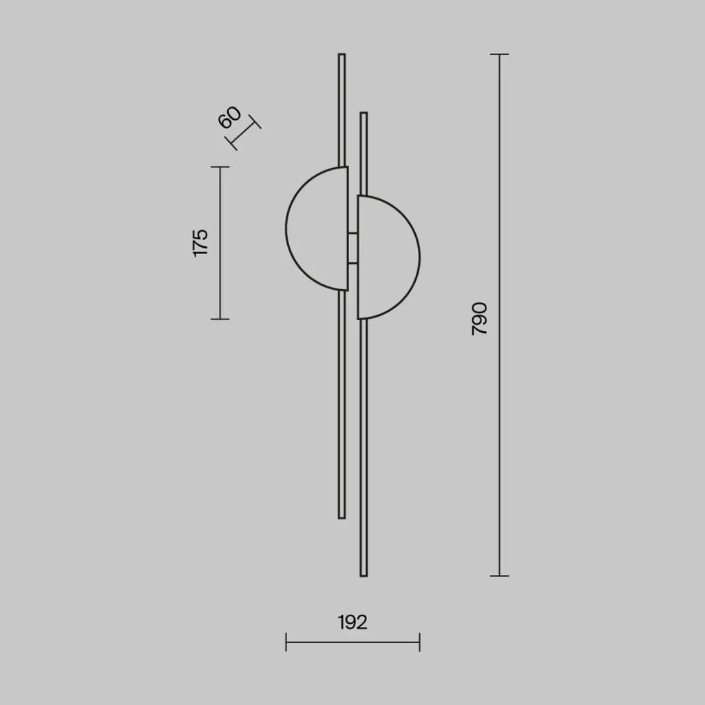 Applique murale LED en tige verticale de 79 cm, gauche ou droite