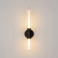 Applique murale LED tube de verre vertical, 56,6 cm, noir ou doré, noir