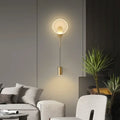 Applique murale LED suspendue et pivotante, dorée ou noire, doré
