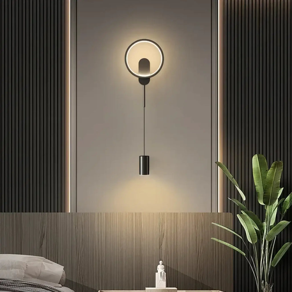 Applique murale LED suspendue et pivotante, dorée ou noire