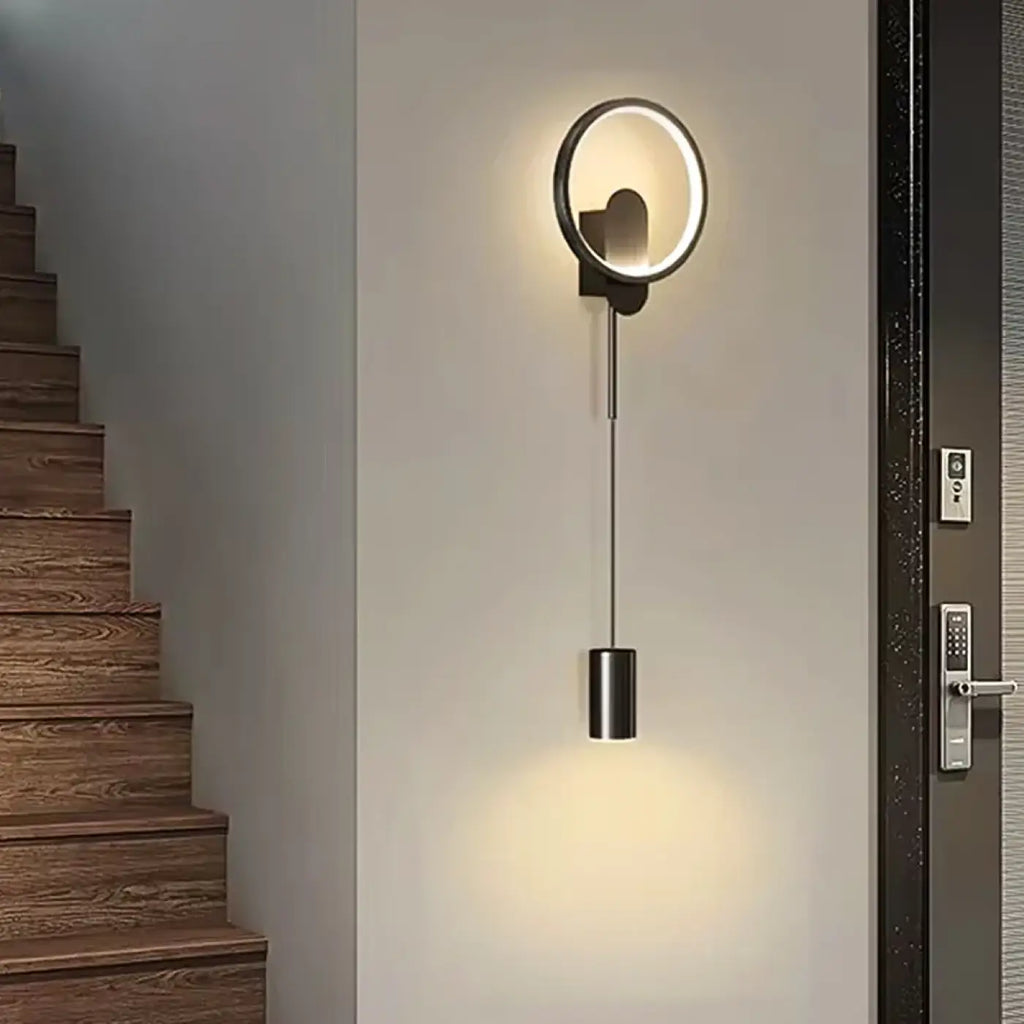 Applique murale LED suspendue et pivotante, dorée ou noire