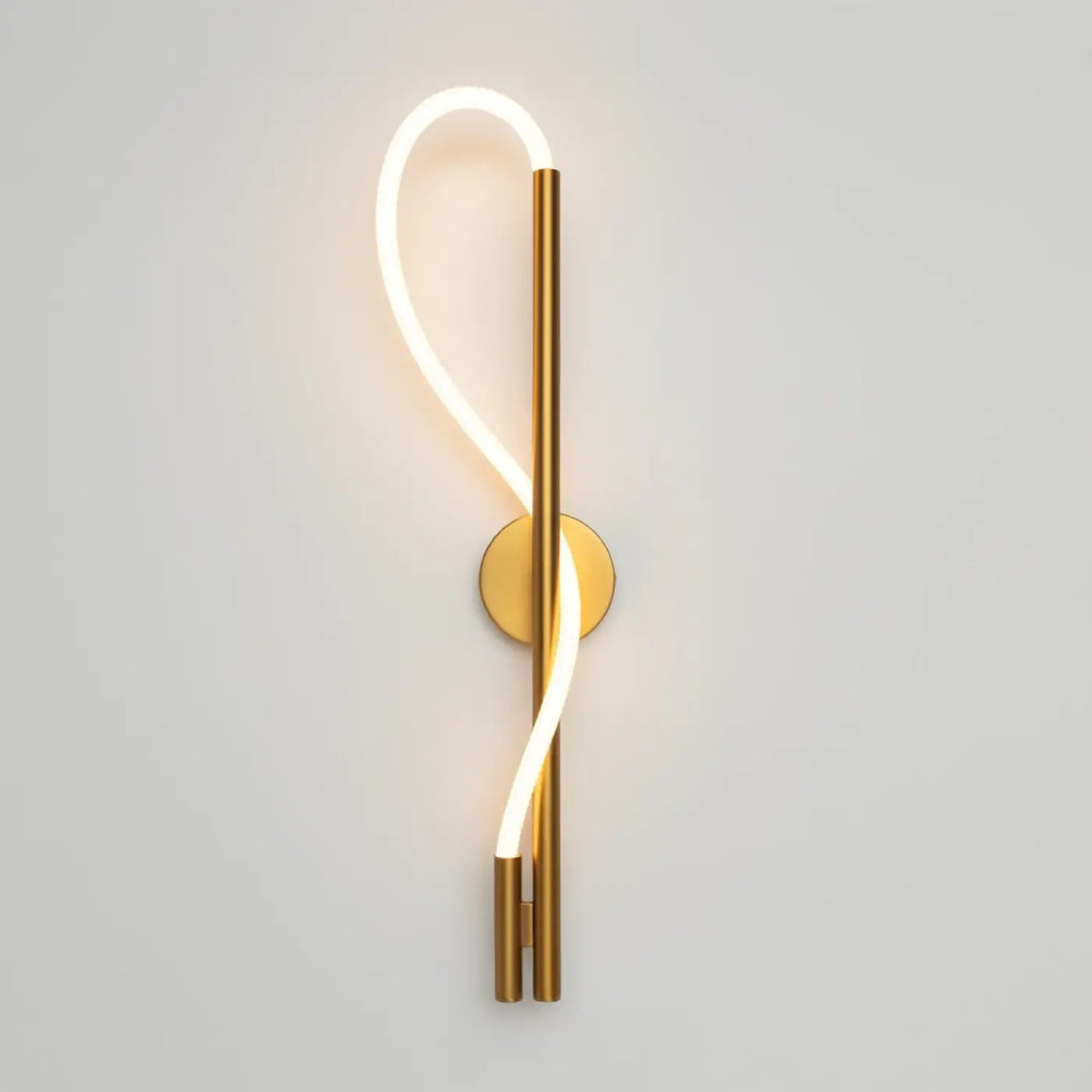 Applique murale LED ruban ondulé doré, 84,4 cm de haut