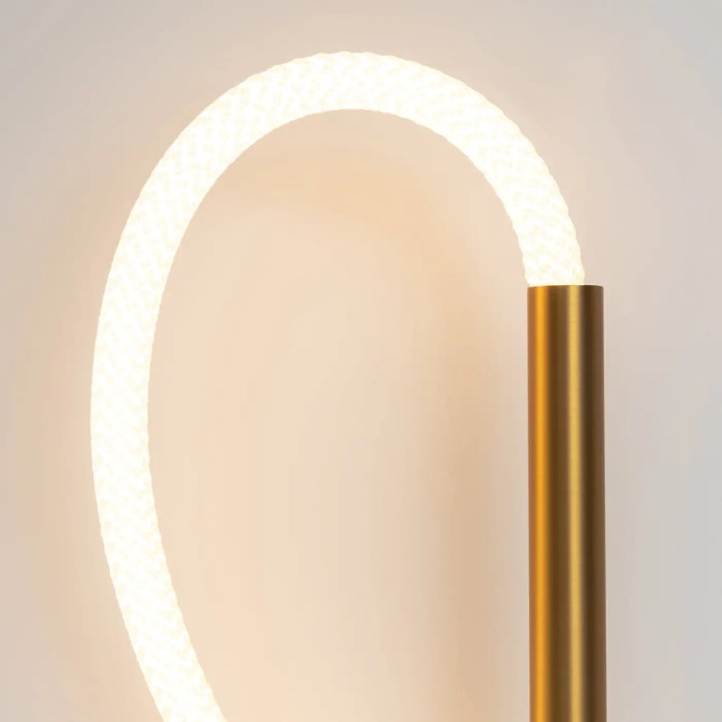 Applique murale LED ruban ondulé doré, 84,4 cm de haut