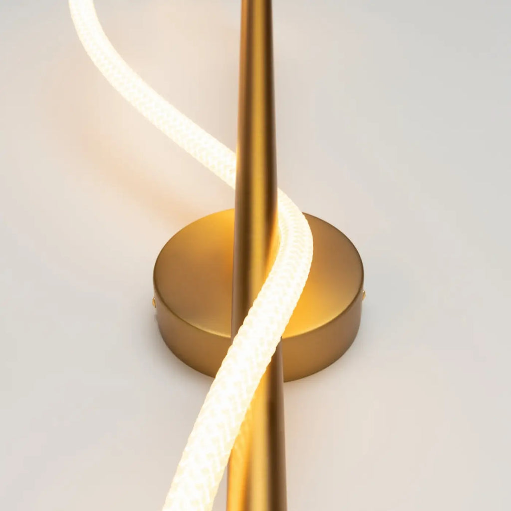 Applique murale LED ruban ondulé doré, 84,4 cm de haut