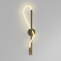 Applique murale LED ruban ondulé doré, 84,4 cm de haut
