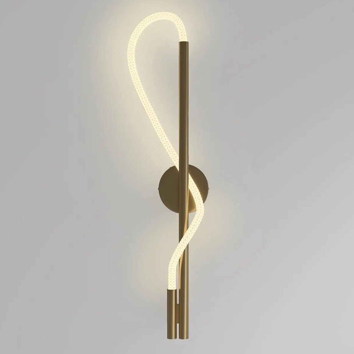 Applique murale LED ruban ondulé doré, 84,4 cm de haut