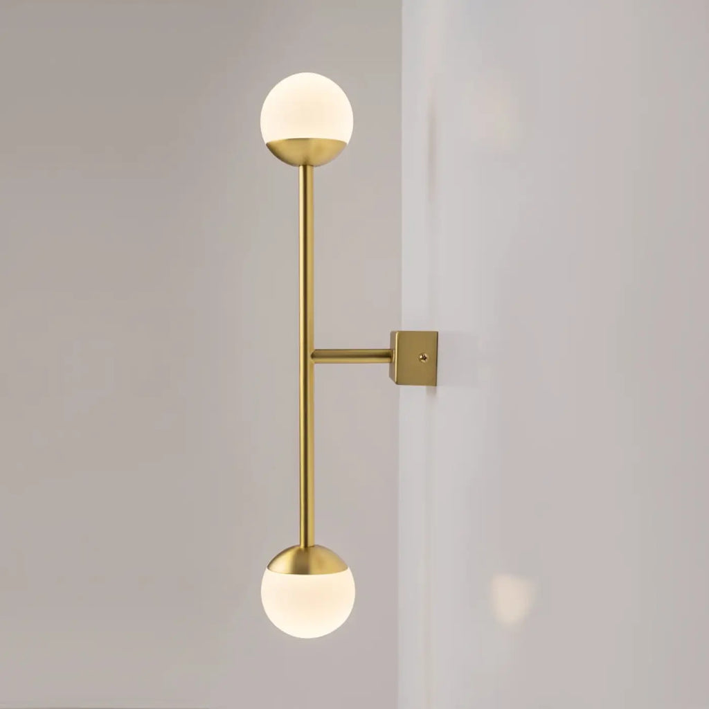 Applique murale LED anneau de lumière sur tige, doré ou noir