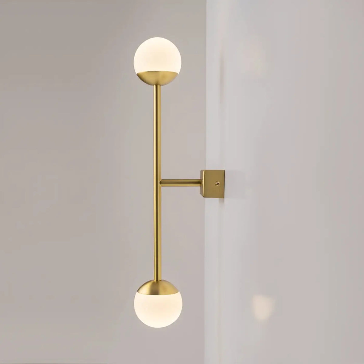 Applique murale LED anneau de lumière sur tige, doré ou noir