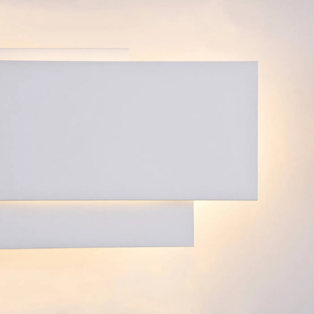 Applique murale LED à ailette en acier blanc, éclairage indirect