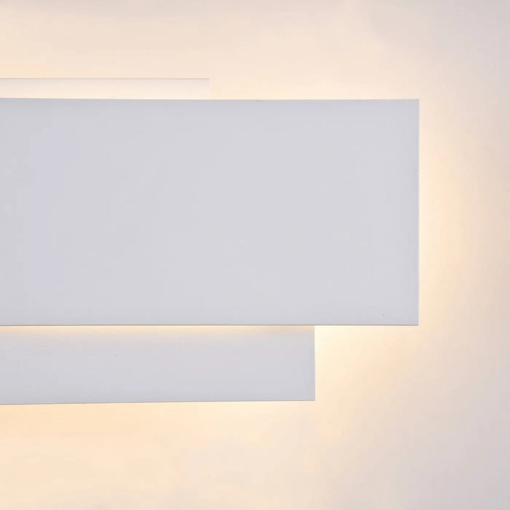 Applique murale LED à ailette en acier blanc, éclairage indirect