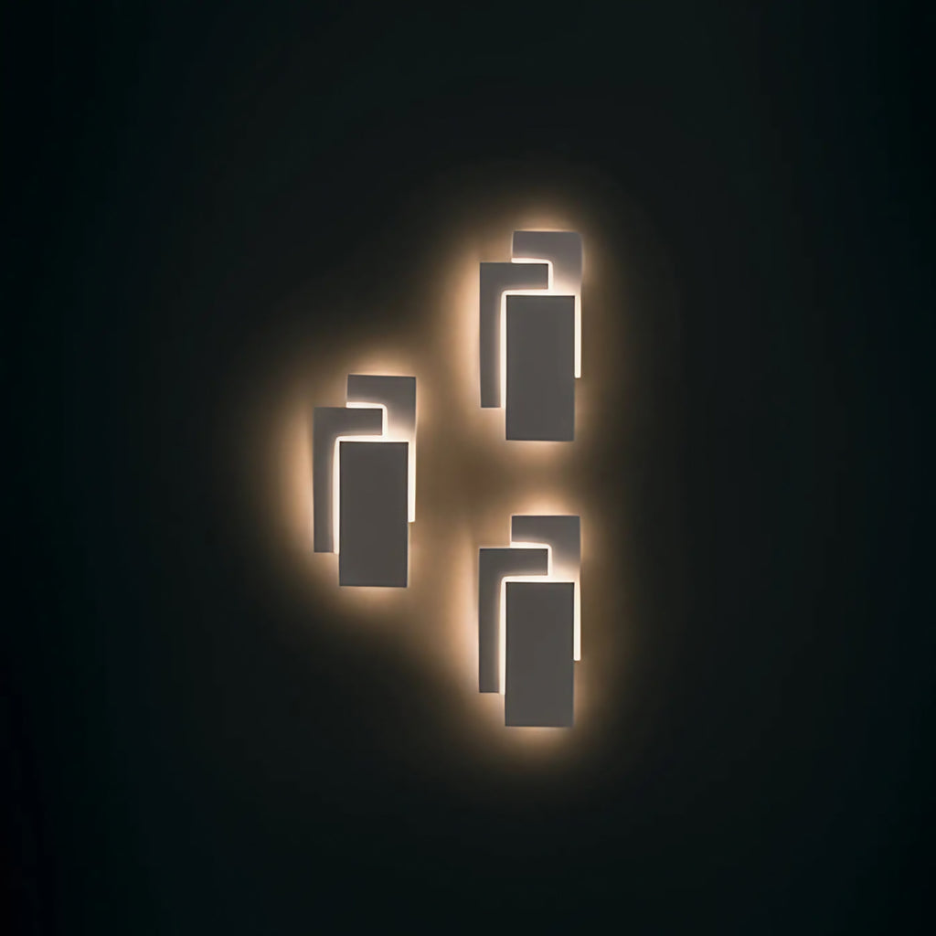 Applique murale LED à ailette en acier blanc, éclairage indirect