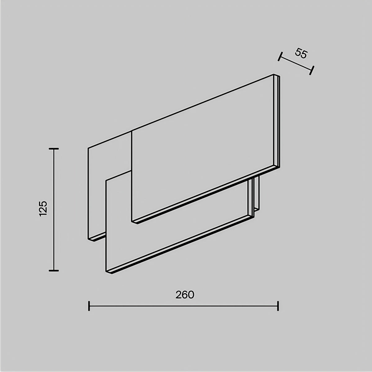 Applique murale LED à ailette en acier blanc, éclairage indirect