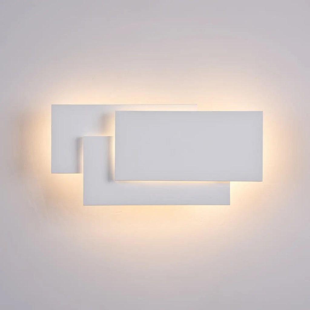Applique murale LED à ailette en acier blanc, éclairage indirect