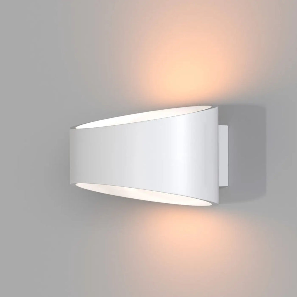 Applique murale LED elliptique en acier, noir ou blanc